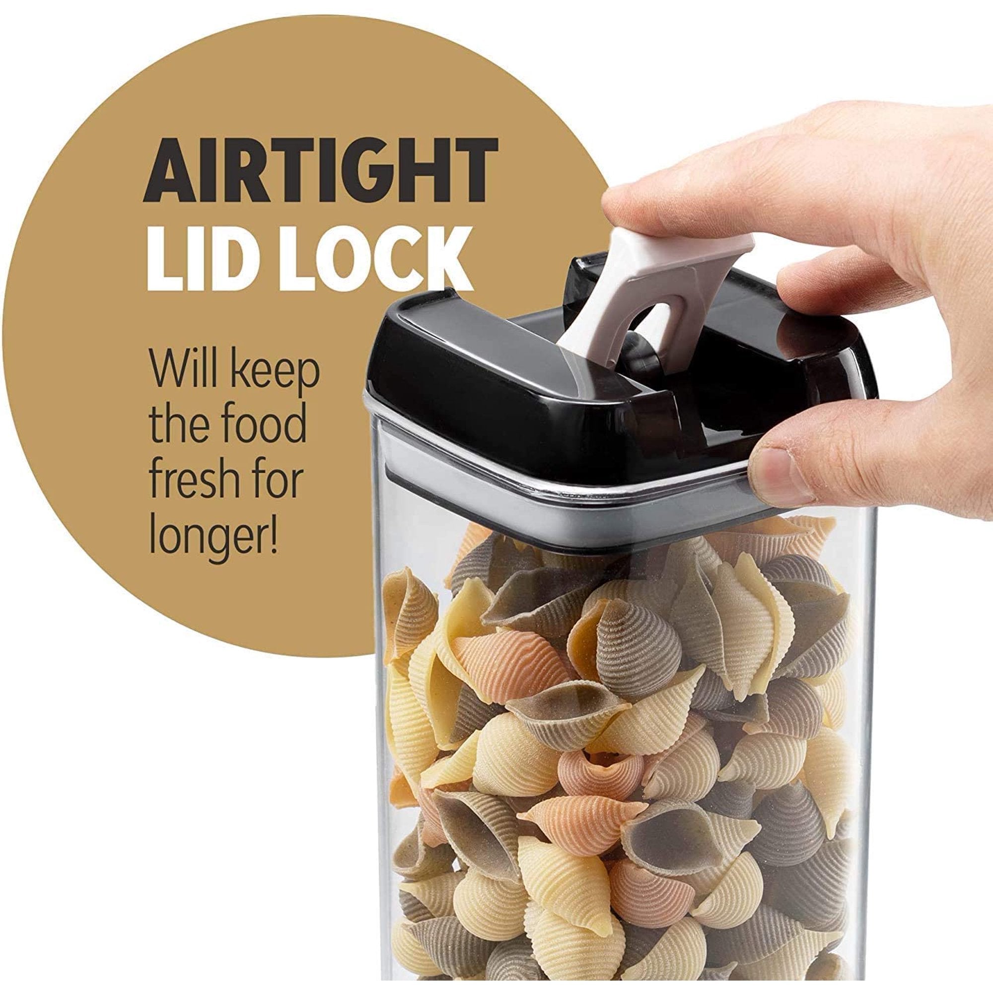 Suproot Kitchen Variety Set of 6 Pantry Organization Canisters with Lids, Marker and Labels Included