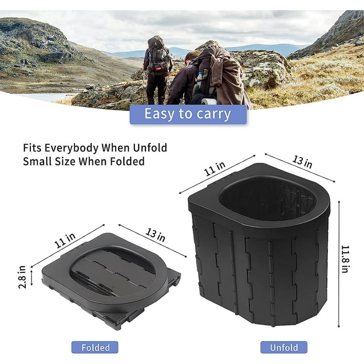 Portable Toilet - Versatile Indoor/Outdoor Commode - Lightweight, Compact, and Easy to Clean - Ideal for Car, Camping, Boating, Hiking, Van
